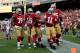 SAN FRANCISCO, CA - AUGUST 25: Quinton Patton #11 of the San Francisco 49ers celebrates with teammates after he caught a five yard touchdown pass in the first quarter against the Minnesota Vikings at Candlestick Park on August 25, 2013 in San Francisco, California. (Photo by Thearon W. Henderson/Getty Images)