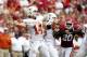 Oct 13, 2012; Dallas, TX, USA; Texas Longhorns quarterback David Ash (14) throws a pass in the third quarter against the Oklahoma Sooners during the red river rivalry at the Cotton Bowl. Mandatory Credit: Tim Heitman-USA TODAY Sports