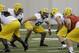 GREEN BAY, WI - MAY 10: David Bakhtiari #69 of the Green Bay Packers runs through some offensive line drills during rookie camp at the Don Hutson Center on May 10, 2013 in Green Bay, Wisconsin. (Photo by Mike McGinnis/Getty Images)