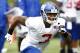 Jul 28, 2012; Albany, NY, USA; New York Giants wide receiver Julian Talley (3) during training camp at University Field at SUNY Albany. Mandatory Credit: Mark L. Baer-USA TODAY Sports