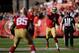 SAN FRANCISCO, CA - AUGUST 25: Colin Kaepernick #7 of the San Francisco 49ers throws a pass to tightend Vernon Davis #85 in the first quarter against the Minnesota Vikings at Candlestick Park on August 25, 2013 in San Francisco, California. (Photo by Thearon W. Henderson/Getty Images)