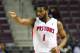 Oct 16, 2012; Auburn Hills, MI, USA; Detroit Pistons center Andre Drummond (1) reacts during the first quarter against the Orlando Magic at The Palace of Auburn Hills. Mandatory Credit: Raj Mehta-USA TODAY Sports