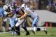 MINNEAPOLIS, MN - AUGUST 29: Michael Griffin #33 and Scott Solomon #90 of the Tennessee Titans tackle Chase Ford #86 of the Minnesota Vikings during the second quarter of the game on August 29, 2013 at Mall of America Field at the Hubert H. Humphrey Metrodome in Minneapolis, Minnesota. (Photo by Hannah Foslien/Getty Images)