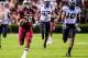 Aug 29, 2013; Columbia, SC, USA; South Carolina Gamecocks running back Mike Davis (28) rushes for a 75 yard touchdown against the North Carolina Tar Heels in the third quarter at Williams-Brice Stadium. Mandatory Credit: Jeff Blake-USA TODAY Sports