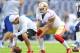 Aug 29, 2013; San Diego, CA, USA; San Francisco 49ers quarterback Colin Kaepernick (7) during warmups prior to the game against the San Diego Chargers at Qualcomm Stadium. Mandatory Credit: Christopher Hanewinckel-USA TODAY Sports