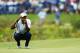 NORTON, MA - AUGUST 31: Tiger Woods of the USA lines up a putt on the 18th green during the second round of the Deutsche Bank Championship at TPC Boston on August 31, 2013 in Norton, Massachusetts. (Photo by Jared Wickerham/Getty Images)