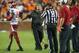 AUBURN, AL - AUGUST 31: Head coach Mike Leach of the Washington State Cougars talks to the referees after a penalty call during the second half of play on August 31, 2013 at Jordan-Hare Stadium in Auburn, Alabama. Auburn defeated Washington State 31-24. (Photo by Michael Chang/Getty Images)