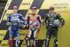 NORTHAMPTON, ENGLAND - AUGUST 31: (L-R) Jorge Lorenzo of Spain and Yamaha Factory Racing, Marc Marquez of Spain and Repsol Honda Team and Cal Crutchlow of Great Britain and Monster Yamaha Tech 3 pose during the MotoGp Of Great Britain - Qualifying at Silverstone Circuit on August 31, 2013 in Northampton, United Kingdom. (Photo by Mirco Lazzari gp/Getty Images)