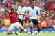 Aaron Ramsey and Andros Townsend do battle in Arsenal's 1-0 derby defeat of Tottenham Hotspur.