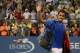 NEW YORK, NY - SEPTEMBER 02: Roger Federer of Switzerland waves to the crowd after being defeated by Tommy Robredo of Spain in the fourth round of the men's singles on Day Eight of the 2013 US Open at USTA Billie Jean King National Tennis Center on September 2, 2013 in the Flushing neighborhood of the Queens borough of New York City. (Photo by Clive Brunskill/Getty Images)