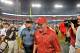 Aug 31, 2013; Nashville, TN, USA; Western Kentucky Hilltoppers head coach Bobby Petrino leves the field after his team defeated the Kentucky Wildcats 35-26 at LP Field. Mandatory Credit: Jim Brown-USA TODAY Sports
