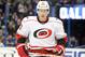 March 16, 2013; Tampa FL, USA; Carolina Hurricanes defenseman Joni Pitkanen (25) against the Tampa Bay Lightning during the first period at Tampa Times Forum. Mandatory Credit: Kim Klement-USA TODAY Sports