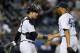 NEW YORK, NY - SEPTEMBER 4: Catcher Austin Romine #53 congratulates closer Mariano Rivera #42 of the New York Yankees after getting a four out save in a 6-5 win over the Chicago White Sox in a MLB baseball game at Yankee Stadium on September 4, 2013 in the Bronx borough of New York City. (Photo by Rich Schultz/Getty Images)
