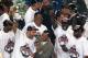 St. Louis Rams celebrating Super Bowl victory