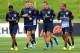 BURTON-UPON-TRENT, ENGLAND - SEPTEMBER 03: Ross Barkley, Phil Jagielka and Theo Walcott of England warm up during a training session at St Georges Park on September 3, 2013 in Burton-upon-Trent, England. (Photo by Alex Livesey/Getty Images)