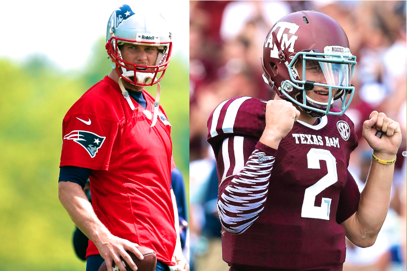 Snapchatting Johnny Manziel wears Tom Brady jersey at AFC