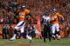 DENVER, CO - SEPTEMBER 5: Julius Thomas #80 of the Denver Broncos celebrates in the end zone after scoring a touchdown off of a 24-yard pass in the second quarter against the Baltimore Ravens during the game at Sports Authority Field at Mile High on September 5, 2013 in Denver Colorado. (Photo by Doug Pensinger/Getty Images)
