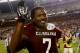 COLUMBIA, SC - AUGUST 29: Jadeveon Clowney #7 of the South Carolina Gamecocks celebrates after defeating the North Carolina Tar Heels 27-10 at Williams-Brice Stadium on August 29, 2013 in Columbia, South Carolina. (Photo by Streeter Lecka/Getty Images)