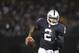 Aug 23, 2013; Oakland, CA, USA; Oakland Raiders quarterback Terrelle Pryor (2) runs with the ball against the Chicago Bears during the third quarter at O.co Coliseum. The Chicago Bears defeated the Oakland Raiders 34-26. Mandatory Credit: Kelley L Cox-USA TODAY Sports