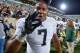 Sep 15, 2012; East Lansing, MI, USA; Notre Dame Fighting Irish defensive end Stephon Tuitt (7) celebrates after Notre Dame defeated the Michigan State Spartans 20-3 at Spartan Stadium. Mandatory Credit: Matt Cashore-US PRESSWIR