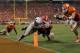 CLEMSON, SC - AUGUST 31: Keith Marshall #4 of the Georgia Bulldogs dives for a touchdown against the Clemson Tigers during their game at Memorial Stadium on August 31, 2013 in Clemson, South Carolina. (Photo by Streeter Lecka/Getty Images)