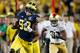 ANN ARBOR, MI - SEPTEMBER 07: Devin Gardner #98 of the Michigan Wolverines gets loose for a long second quarter run while playing the Notre Dame Fighting Irish at Michigan Stadium on September 7, 2013 in Ann Arbor, Michigan. (Photo by Gregory Shamus/Getty Images)