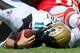 JACKSONVILLE, FL - SEPTEMBER 08: Blaine Gabbert #11 of the Jacksonville Jaguars is sacked by Dontari Poe #92 of the Kansas City Chiefs during the game at EverBank Field on September 8, 2013 in Jacksonville, Florida. (Photo by Sam Greenwood/Getty Images)