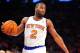 May 5, 2013; New York, NY, USA; New York Knicks point guard Raymond Felton (2) dribbles against the Indiana Pacers during the first half of game one of the second round of the NBA Playoffs. Pacers won the game 102-95. Mandatory Credit: Joe Camporeale-USA TODAY Sports