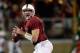 PALO ALTO, CA - SEPTEMBER 07: Kevin Hogan #8 of the Stanford Cardinals drops back to pass against the San Jose State Spartans during the third quarter at Stanford Stadium on September 7, 2013 in Palo Alto, California. (Photo by Thearon W. Henderson/Getty Images)