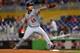 MIAMI, FL - SEPTEMBER 06: Dan Haren #15 of the Washington Nationals pitches during a game against the Miami Marlins at Marlins Park on September 6, 2013 in Miami, Florida. (Photo by Mike Ehrmann/Getty Images)