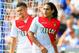 LEICESTER, ENGLAND - JULY 27: Radamel Falcao of Monaco celebrates scoring to make it 2-0 with team mate Yannick Ferriera Carrasco during the the pre season friendly match between Leicester City and Monaco at The King Power Stadium on July 27, 2013 in Leicester, England. (Photo by Michael Regan/Getty Images)