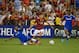 Aug 10, 2013; Washington, DC, USA; Chelsea defender Ryan Bertrand (34) tackles the ball away from AS Roma forward Erik Lamela (8) during the first half at RFK Stadium. Mandatory Credit: Paul Frederiksen-USA TODAY Sports