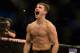 Apr 20, 2013; San Jose, CA, USA; Myles Jury celebrates after defeating Ramsey Nijem (not pictured) during the lightweight bout prelims of the UFC on Fuel TV at HP Pavilion. Mandatory Credit: Kyle Terada-USA TODAY Sports
