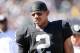 Sep 15, 2013; Oakland, CA, USA; Oakland Raiders quarterback Terrelle Pryor (2) on the sideline during the third quarter against the Jacksonville Jaguars at O.co Coliseum. The Oakland Raiders defeated the Jacksonville Jaguars 19-9. Mandatory Credit: Kelley L Cox-USA TODAY Sports