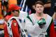LAS VEGAS, NV - SEPTEMBER 14: Canelo Alvarez (R) and his co-trainer Eddy Reynoso enter the ring to take on Floyd Mayweather Jr. in their WBC/WBA 154-pound title fight at the MGM Grand Garden Arena on September 14, 2013 in Las Vegas, Nevada. (Photo by Ethan Miller/Getty Images)