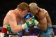 Sep 14, 2013; Las Vegas, NV, USA; Floyd Mayweather Jr. (blue gloves) and Canelo Alvarez battle at their WBC and WBA super welterweight titles fight at MGM Grand Garden Arena. Mayweather won by a majority decision. Mandatory Credit: Jayne Kamin-Oncea-USA TODAY Sports