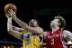 Omer Asik defending Ryan Anderson.