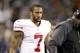 Sep 15, 2013; Seattle, WA, USA; San Francisco 49ers quarterback Colin Kaepernick (7) walks along the sideline during the fourth quarter at CenturyLink Field. Mandatory Credit: Joe Nicholson-USA TODAY Sports