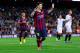 BARCELONA, SPAIN - SEPTEMBER 14: Lionel Messi of FC Barcelona celebrates after scoring his team's second goal during the La Liga match between FC Barcelona and Sevilla FC at Camp Nou on September 14, 2013 in Barcelona, Spain. (Photo by David Ramos/Getty Images)
