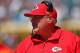 JACKSONVILLE, FL - SEPTEMBER 08: Kansas City Chiefs head coach Andy Reid looks on during a game against the Jacksonville Jaguars at EverBank Field on September 8, 2013 in Jacksonville, Florida. (Photo by Mike Ehrmann/Getty Images)