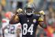 PITTSBURGH, PA - DECEMBER 30: Antonio Brown #84 of the Pittsburgh Steelers gestures during the game against the Cleveland Browns at Heinz Field on December 30, 2012 in Pittsburgh, Pennsylvania. (Photo by Karl Walter/Getty Images)