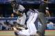 TORONTO, CANADA - SEPTEMBER 17: Adam Lind #26 of the Toronto Blue Jays is thrown out at home plate in the eighth inning during MLB game action as J.R. Murphy #66 of the New York Yankees tags him out on September 17, 2013 at Rogers Centre in Toronto, Ontario, Canada. (Photo by Tom Szczerbowski/Getty Images)