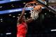 Apr 22, 2013; Brooklyn, NY, USA; Chicago Bulls small forward Luol Deng (9) dunks the ball against the Brooklyn Nets during game two in the first round of the 2013 NBA playoffs at the Barclays Center. Bulls won 90-82. Mandatory Credit: Debby Wong-USA TODAY Sports