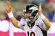 EAST RUTHERFORD, NJ - SEPTEMBER 15: Peyton Manning #18 of the Denver Broncos calls out the play in the fourth quarter against the New York Giants at MetLife Stadium on September 15, 2013 in East Rutherford, New Jersey. The Denver Broncos defeated the New York Giants 41-23. (Photo by Elsa/Getty Images)