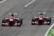 MONZA, ITALY - SEPTEMBER 08: Fernando Alonso (L) of Spain and Ferrari overtakes Felipe Massa (R) of Brazil and Ferrari during the Italian Formula One Grand Prix at Autodromo di Monza on September 8, 2013 in Monza, Italy. (Photo by Paul Gilham/Getty Images)