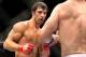 July 14, 2012; Portland, OR, USA; Luke Rockhold (blue shorts) fights Tim Kennedy (white shorts) for the middleweight title at MMA Strikeforce at the Rose Garden Arena. Mandatory Credit: Scott Olmos-USA TODAY Sports