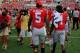COLUMBUS, OH - SEPTEMBER 7: Quarterback Braxton Miller #5 of the Ohio State Buckeyes walks off the field at the end of the Buckeyes' 42-7 victory over the San Diego State Aztecs at Ohio Stadium on September 7, 2013 in Columbus, Ohio. Miller left the game in the first quarter with an injury and did not return. (Photo by Jamie Sabau/Getty Images)