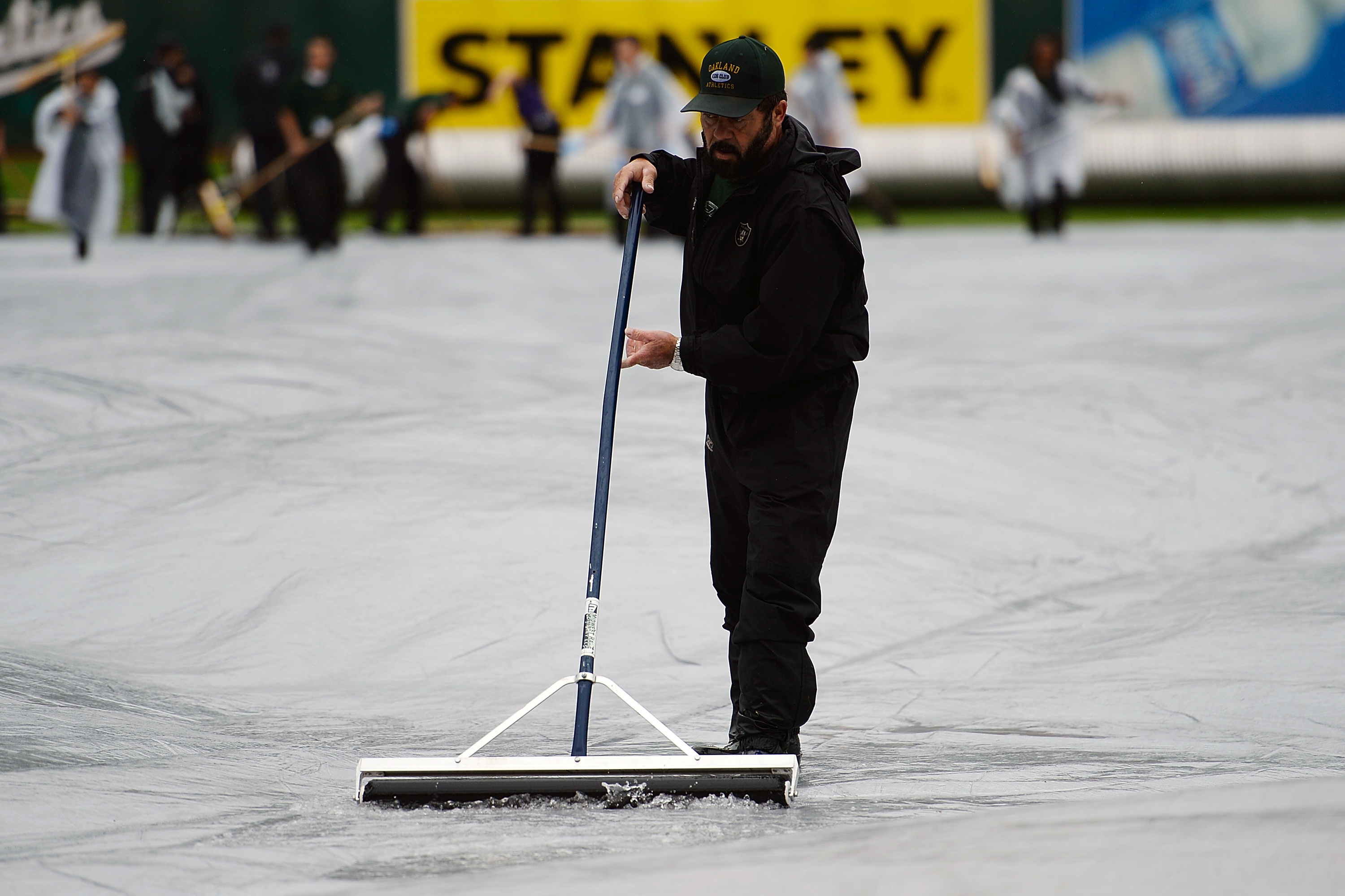 After a slight rain delay, we are - Oakland Athletics