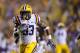 BATON ROUGE, LA - SEPTEMBER 21: Jeremy Hill #33 of the LSU Tigers runs for a touchdown against the Auburn Tigers at Tiger Stadium on September 21, 2013 in Baton Rouge, Louisiana. (Photo by Chris Graythen/Getty Images)