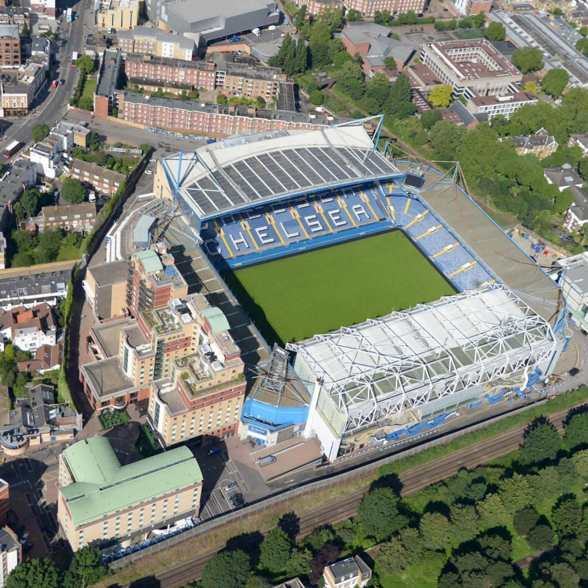 A general view outside of Stamford Bridge, Home of Chelsea